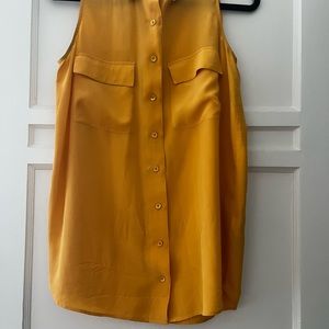 Silk Equipment Sleeveless Blouse in Citrus (Size S)